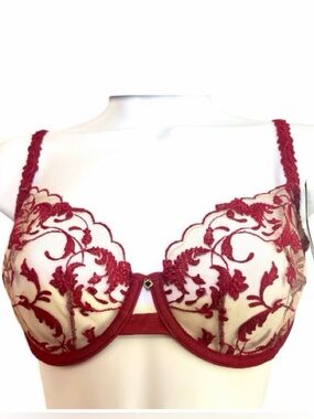 Warcoal Elegant Red Lace Underwire Bra 32D NWT